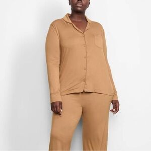 SKIMS // Soft Ribbed Pajama Button Down Top Size 2X